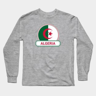 Algeria Country Badge - Algeria Flag Long Sleeve T-Shirt